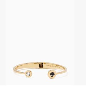 Kate Spade Spot the Spade Open Hinge Bangle Bracelet Gold & Black Valentine Gift